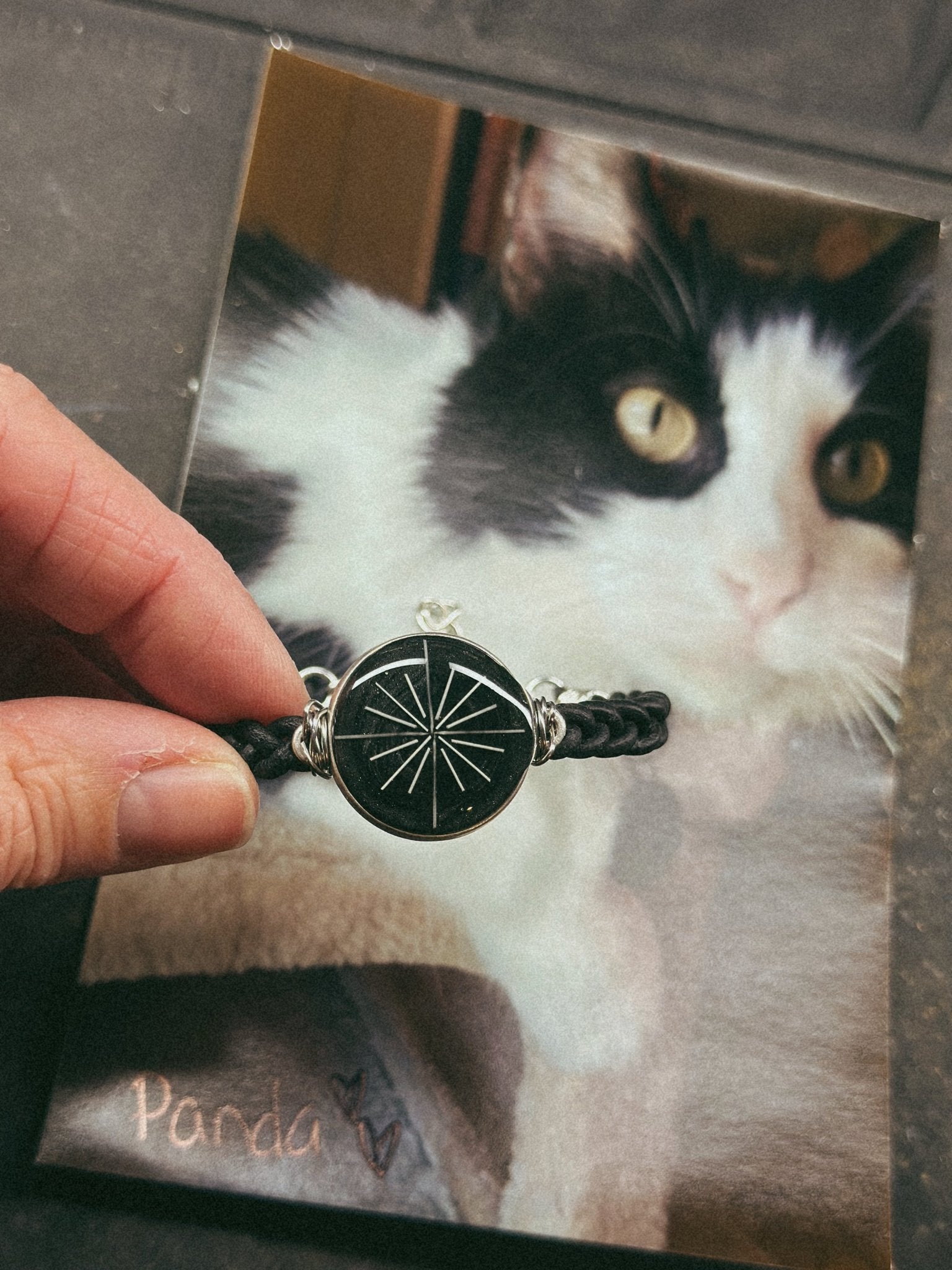 Braided Leather Pet Keepsake/Memorial Bracelet - Fallen Whiskers