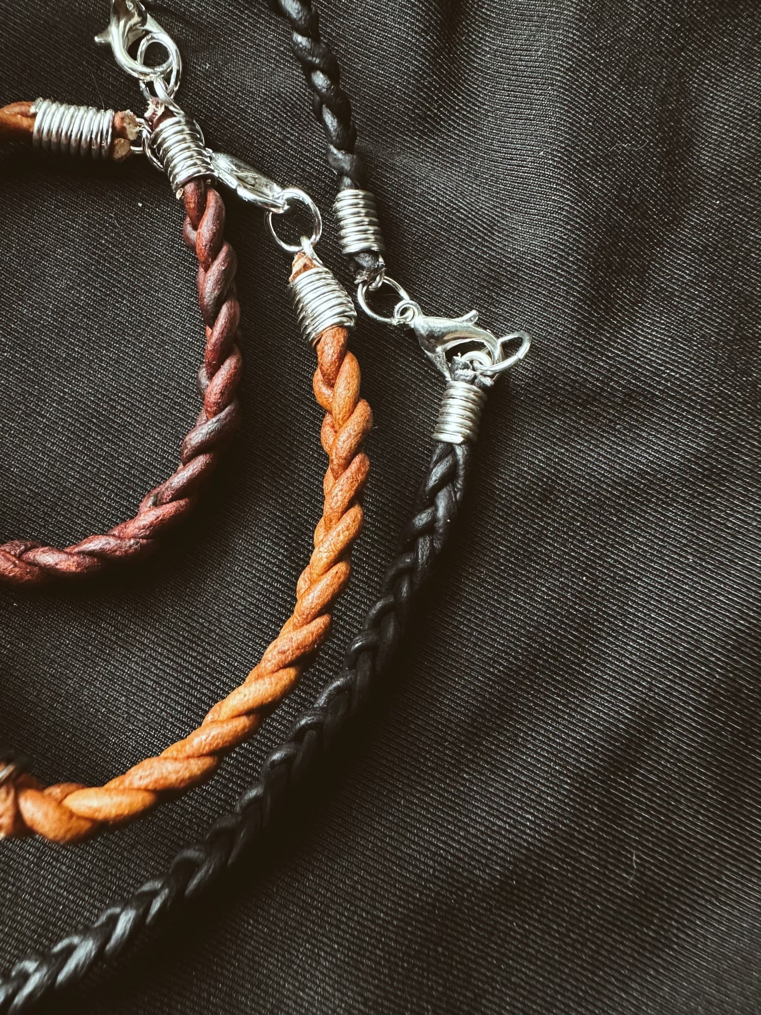 Braided Leather Pet Keepsake/Memorial Bracelet - Fallen Whiskers