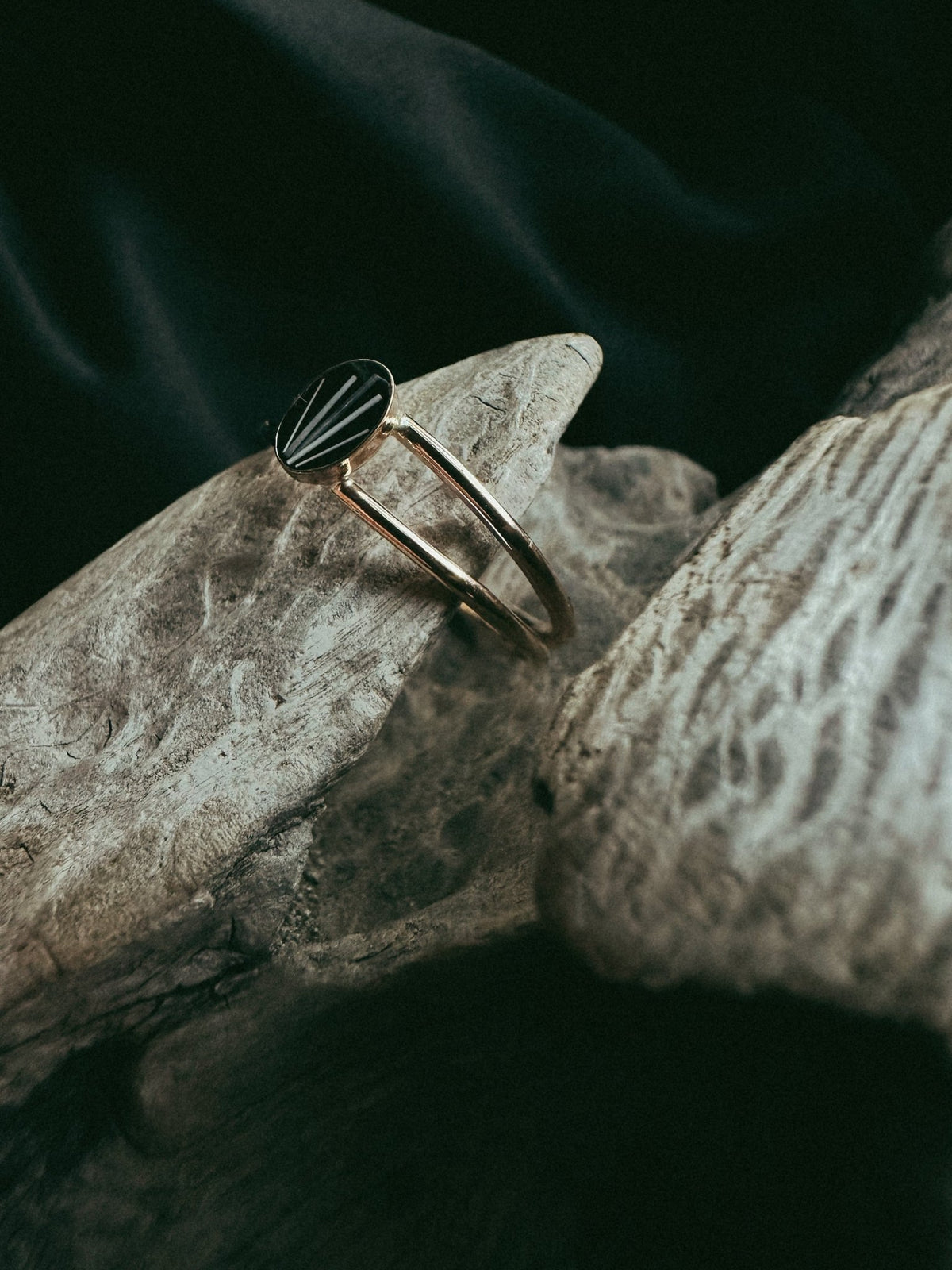 Dainty Gold Filled Oval Double Banded Pet Keepsake/Memorial Ring - Fallen Whiskers Jewelry