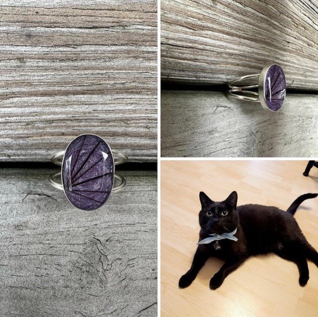 Double Banded Oval Pet Keepsake/Memorial Rings - Fallen Whiskers