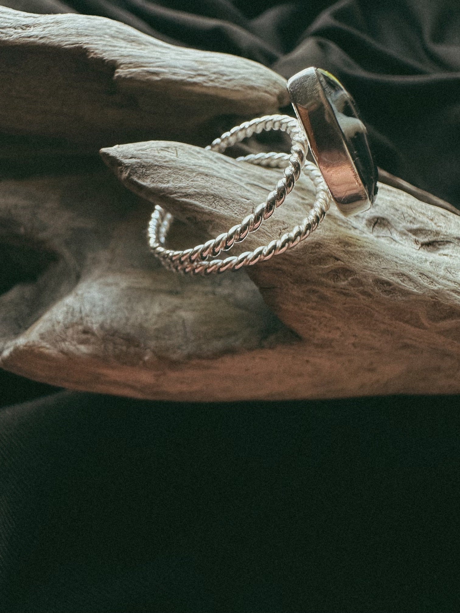 Double Banded Teardrop Pet Keepsake/Memorial Rings - Fallen Whiskers