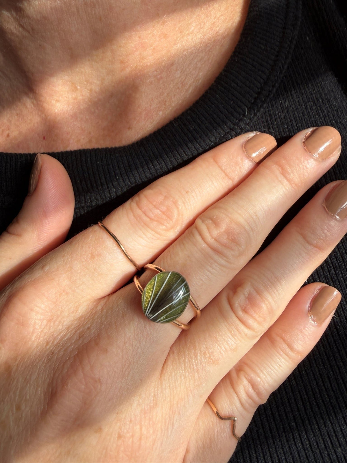 Gold Filled Oval Double Banded Pet Keepsake/Memorial Ring - Fallen Whiskers Jewelry