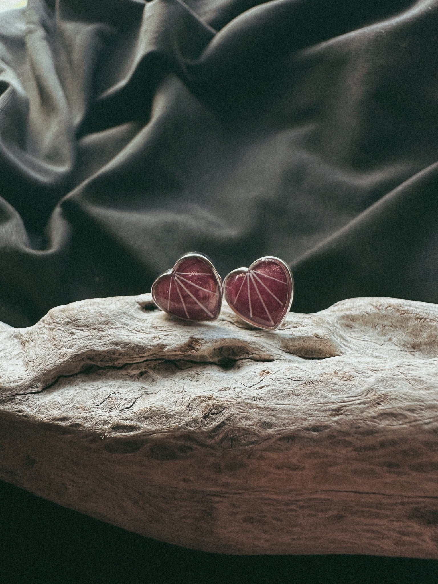 Heart Pet Keepsake/Memorial Stud Earrings - Fallen Whiskers