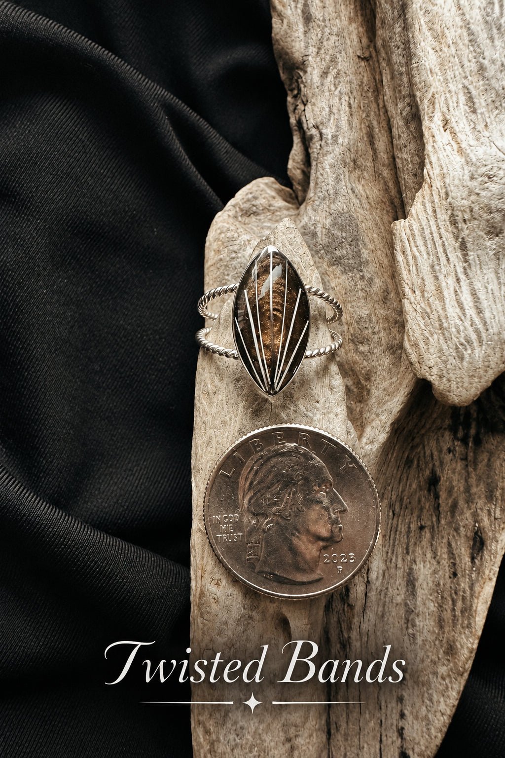Marquise Double Banded Pet Keepsake/Memorial Ring - Fallen Whiskers Jewelry