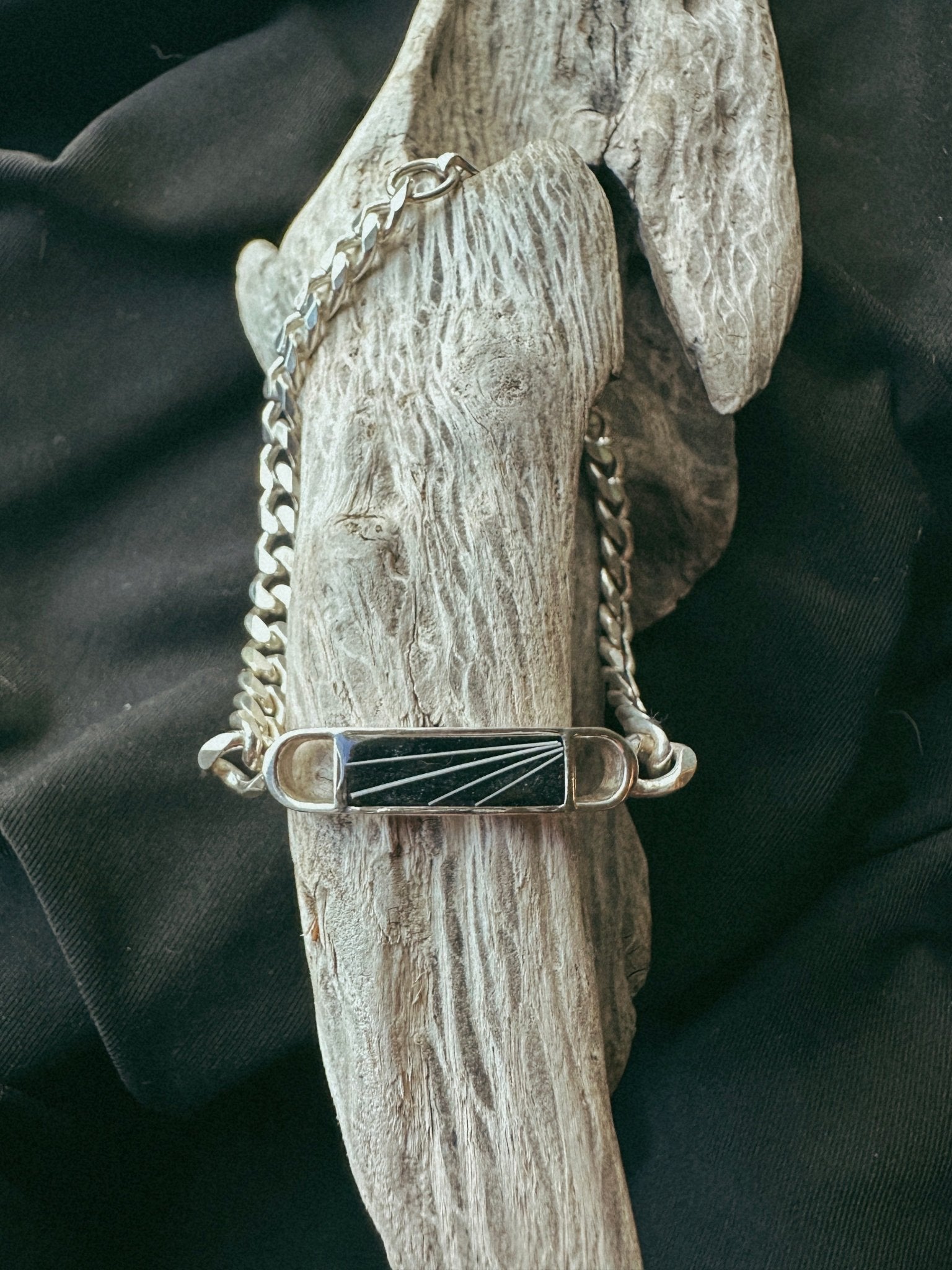 Men's Chunky Curb Pet Keepsake/Memorial Bracelet - Fallen Whiskers
