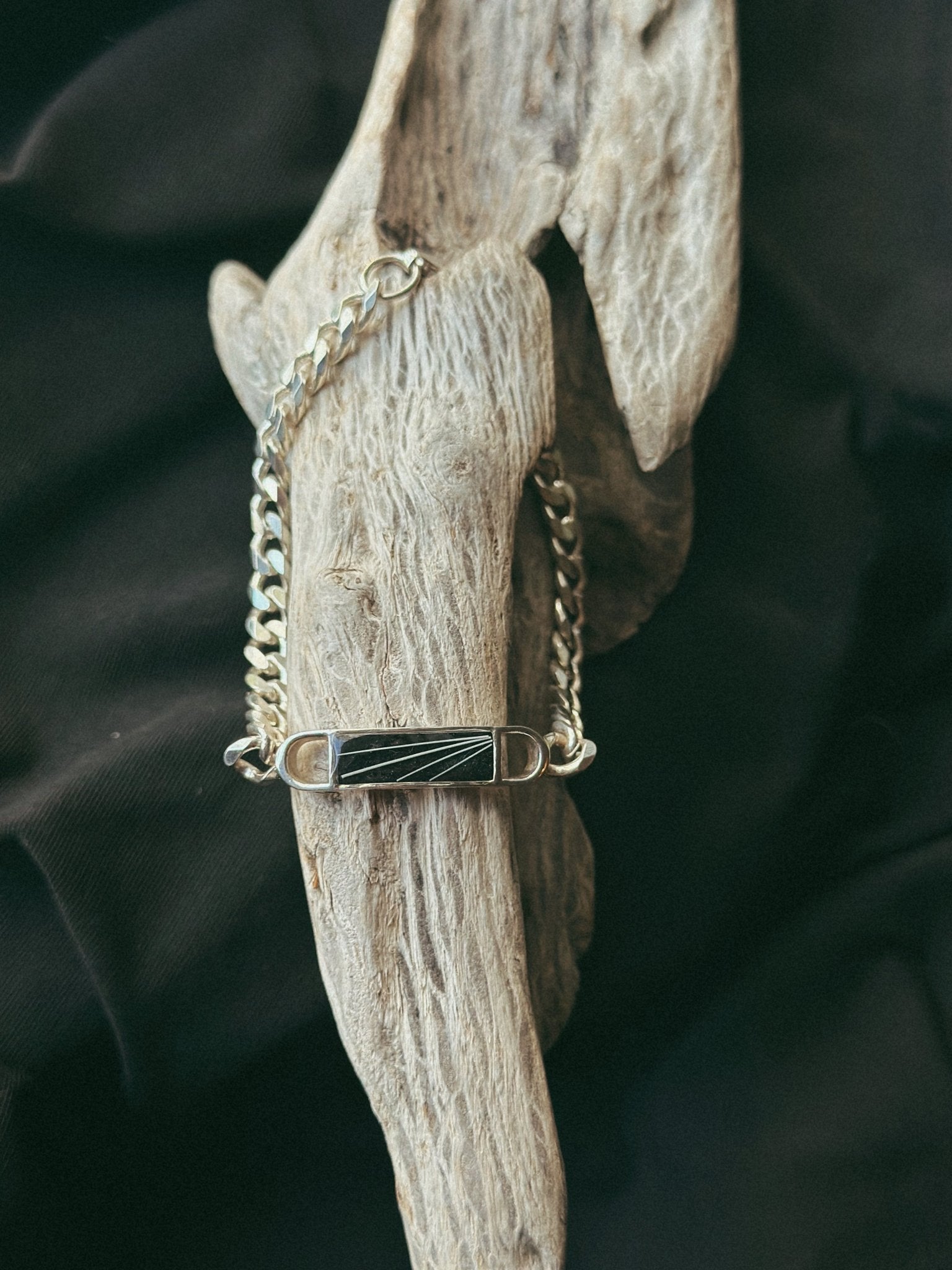 Men's Chunky Curb Pet Keepsake/Memorial Bracelet - Fallen Whiskers