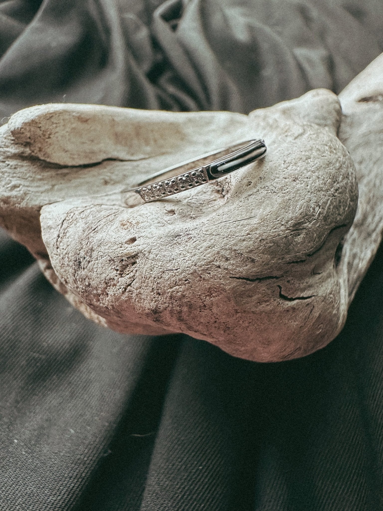 Minimal Band & Stone Pet Keepsake/Memorial Ring - Fallen Whiskers