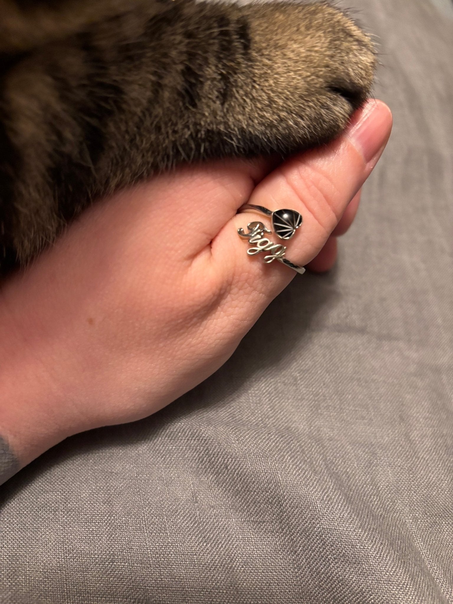 My Heart, Always ~ Pet Name Keepsake/Memorial Ring - Fallen Whiskers