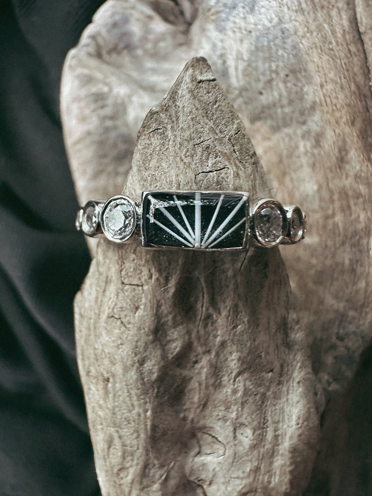 Rectangle and Stone Pet Keepsake/Memorial Ring - Fallen Whiskers Jewelry