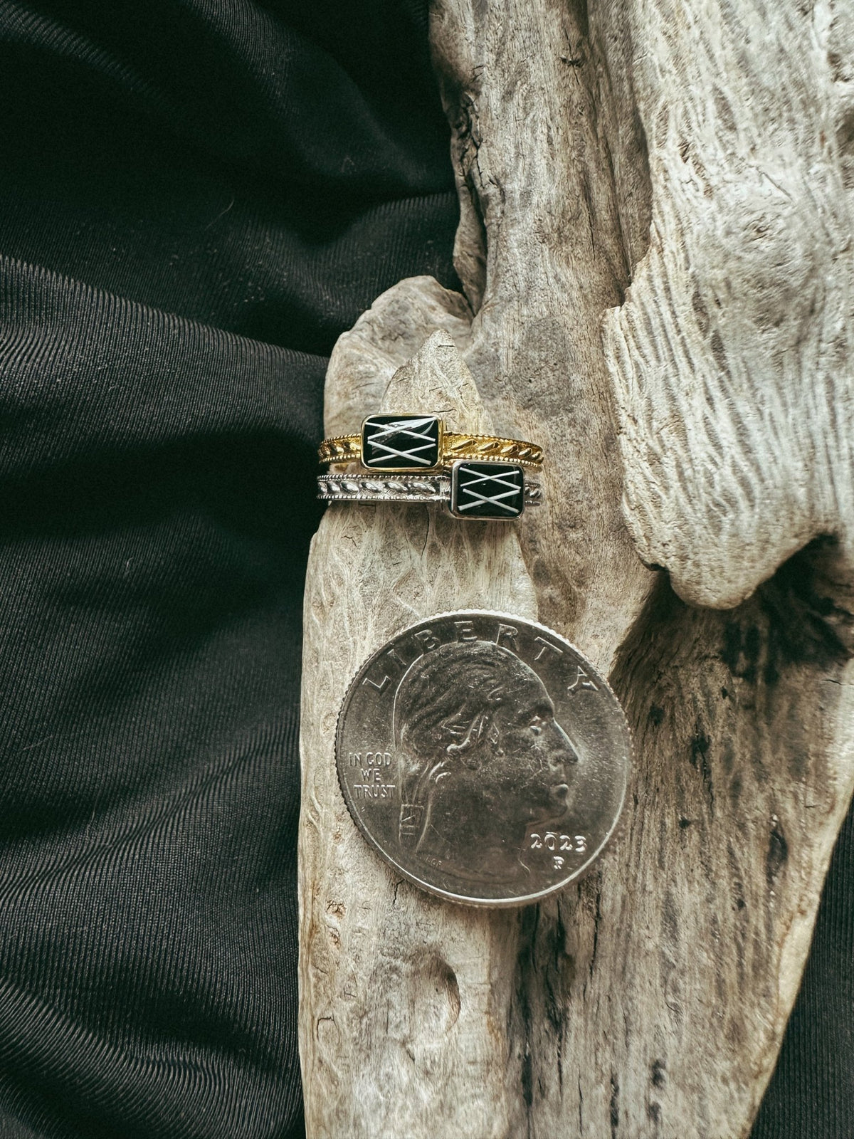 Rectangle and Textured Band Keepsake/Memorial Ring - Fallen Whiskers Jewelry
