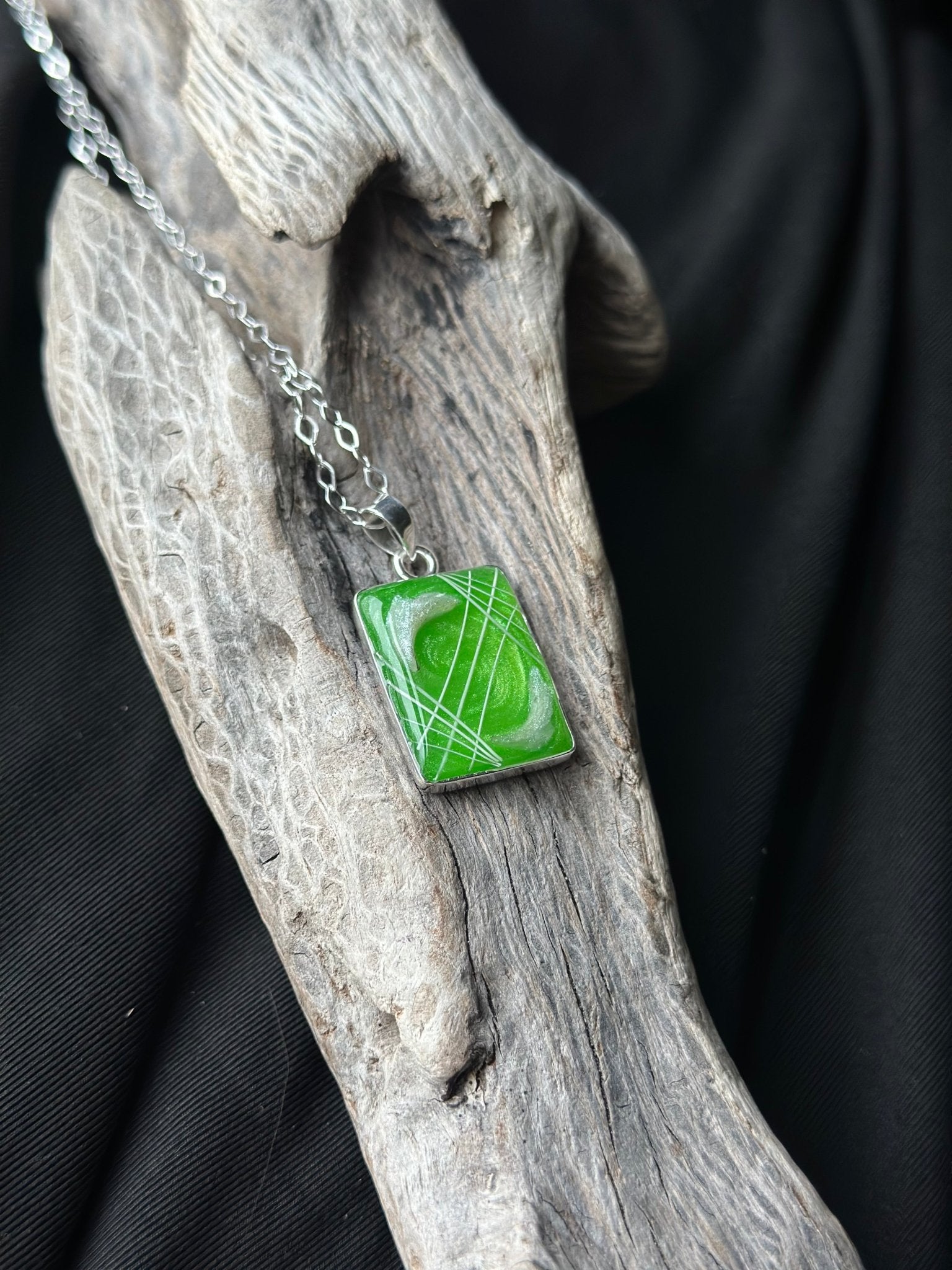 Rectangle Sterling Silver Pet Keepsake/Memorial Pendant - Fallen Whiskers
