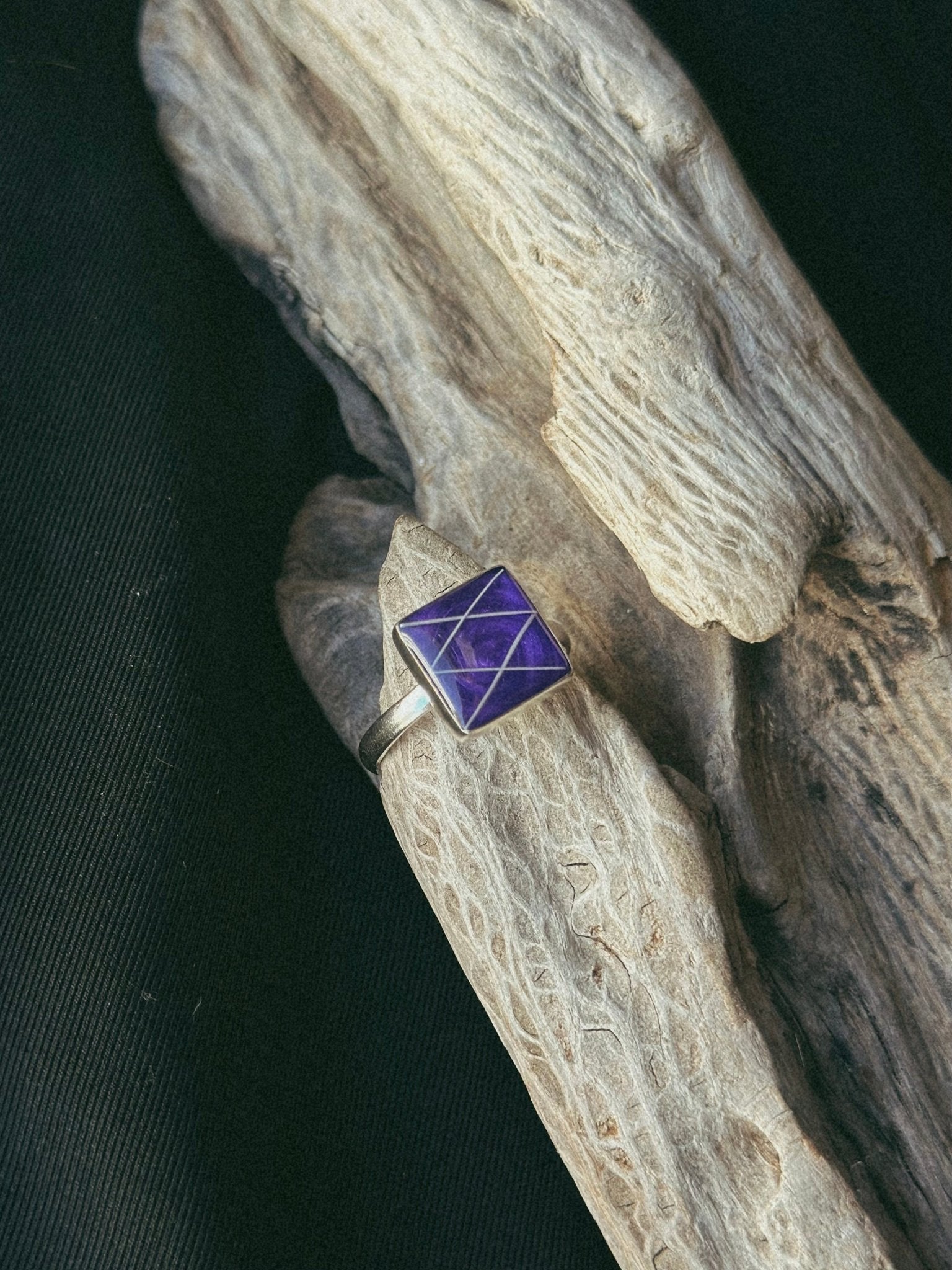 Square Sterling Silver Pet Keepsake/Memorial Ring - Fallen Whiskers