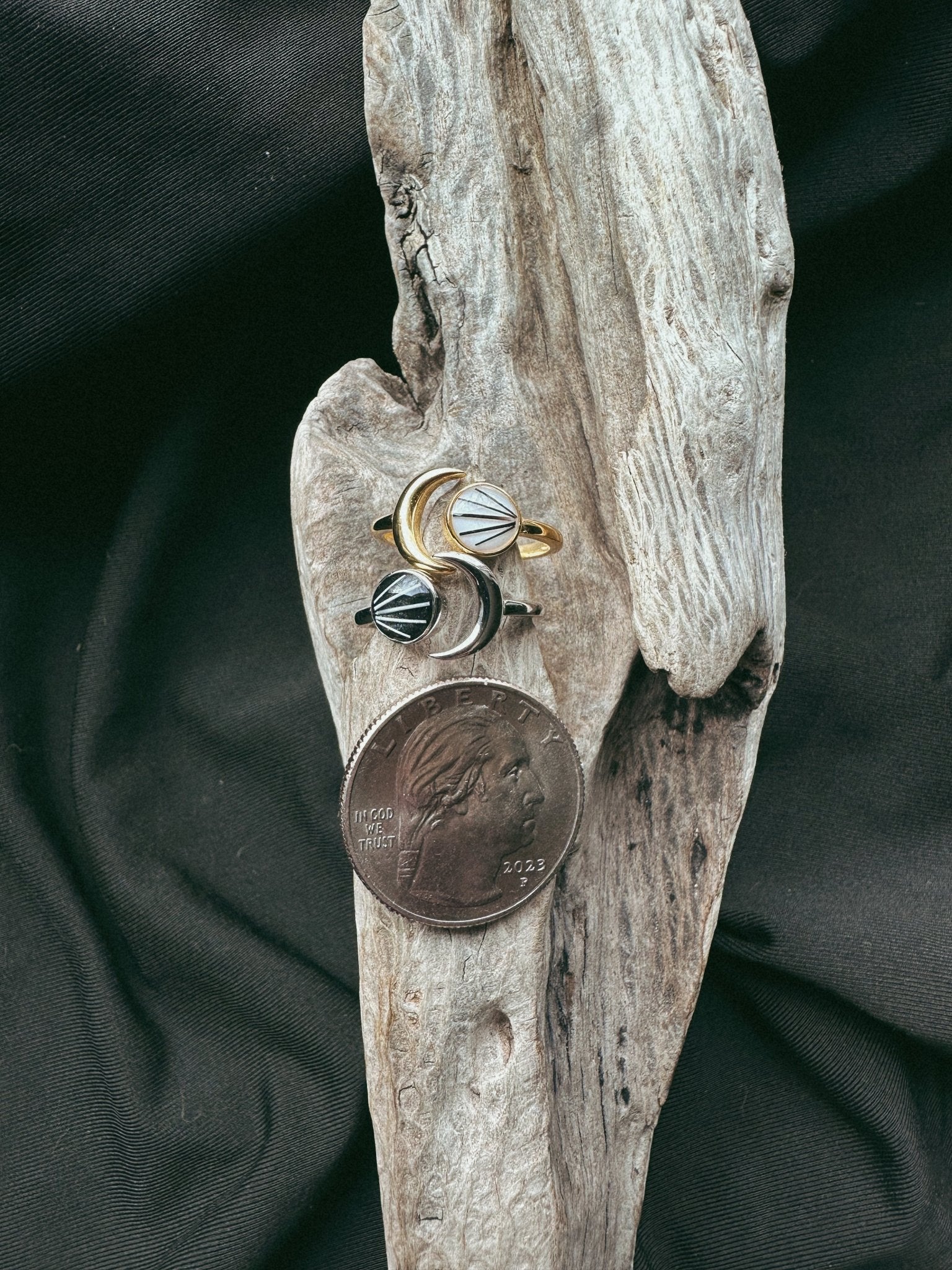Sterling Silver Adjustable Crescent Moon Pet Keepsake/Memorial Ring - Fallen Whiskers
