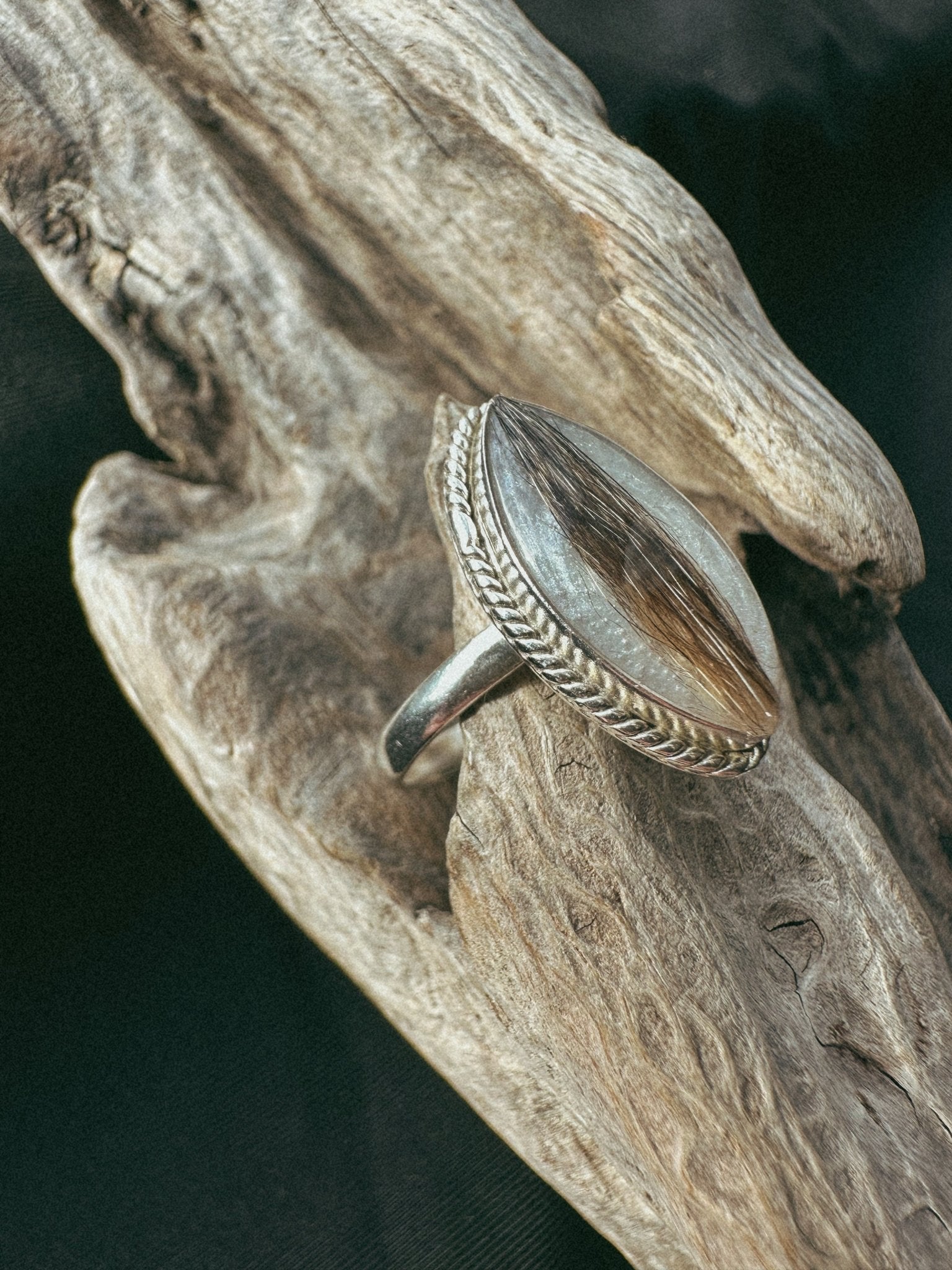 Sterling Silver Marquise Pet Keepsake/Memorial Rings - Fallen Whiskers