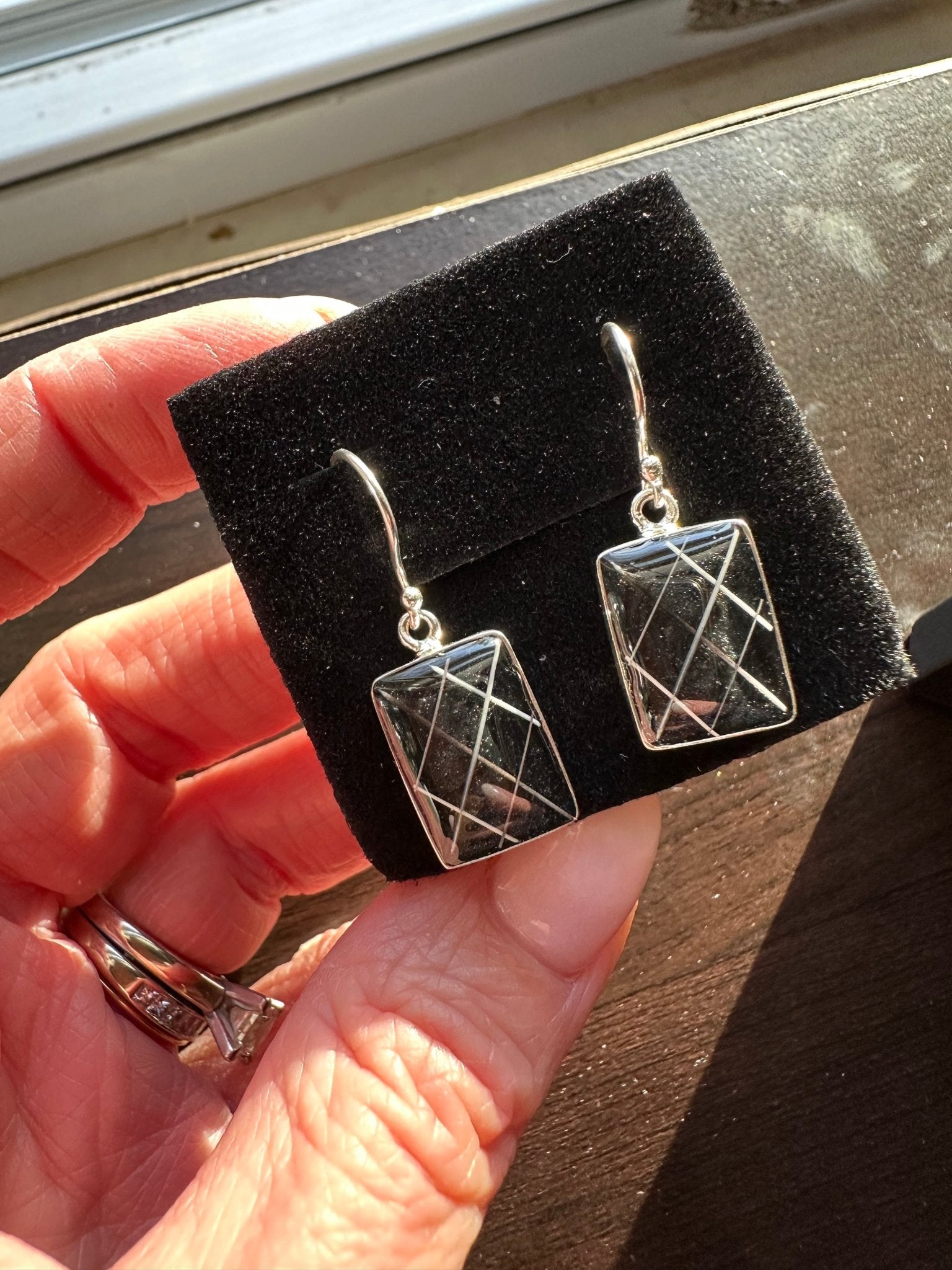 Sterling Silver Pet Keepsake/Memorial Dangle Earrings - Fallen Whiskers