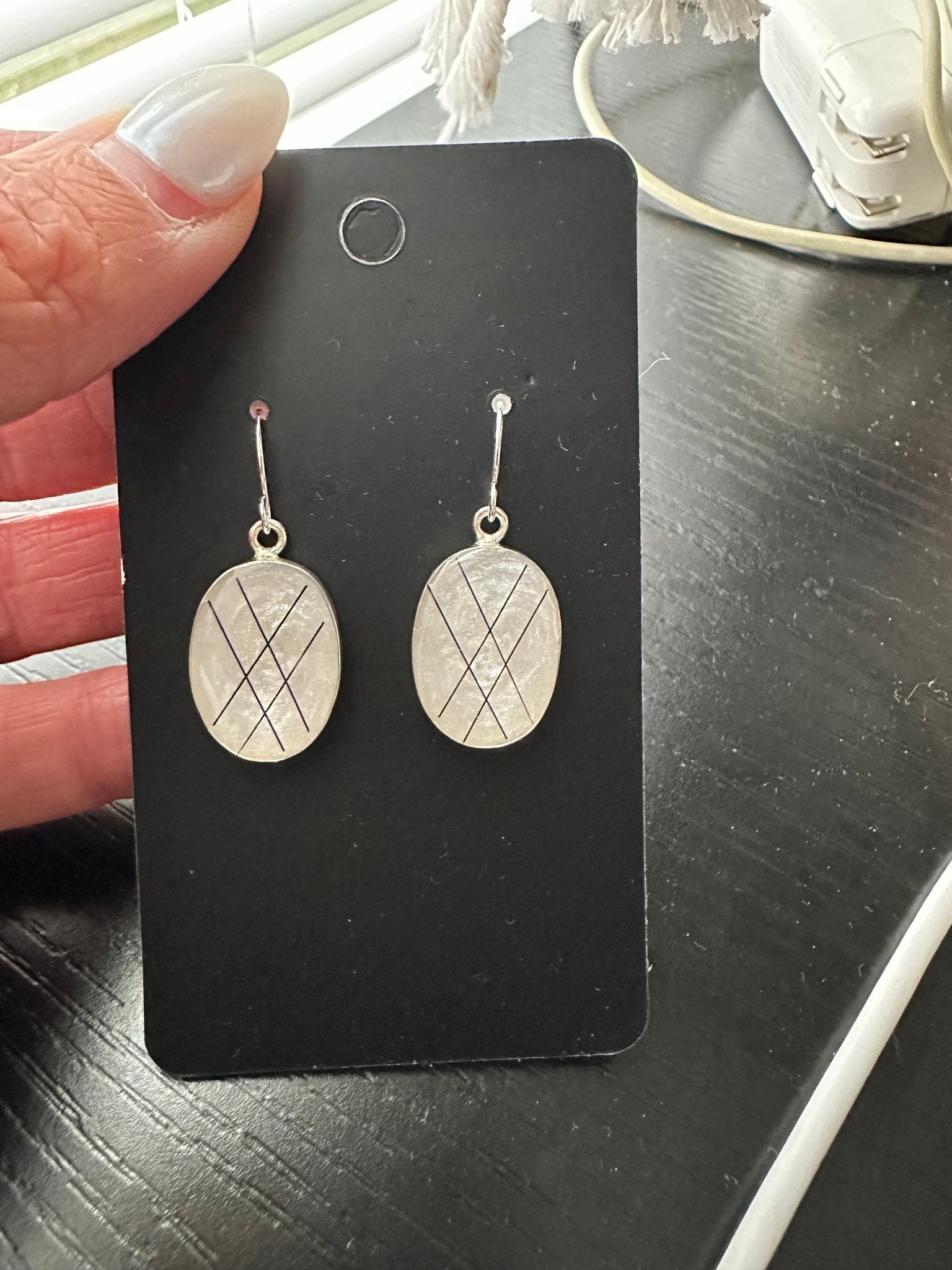 Sterling Silver Pet Keepsake/Memorial Dangle Earrings - Fallen Whiskers