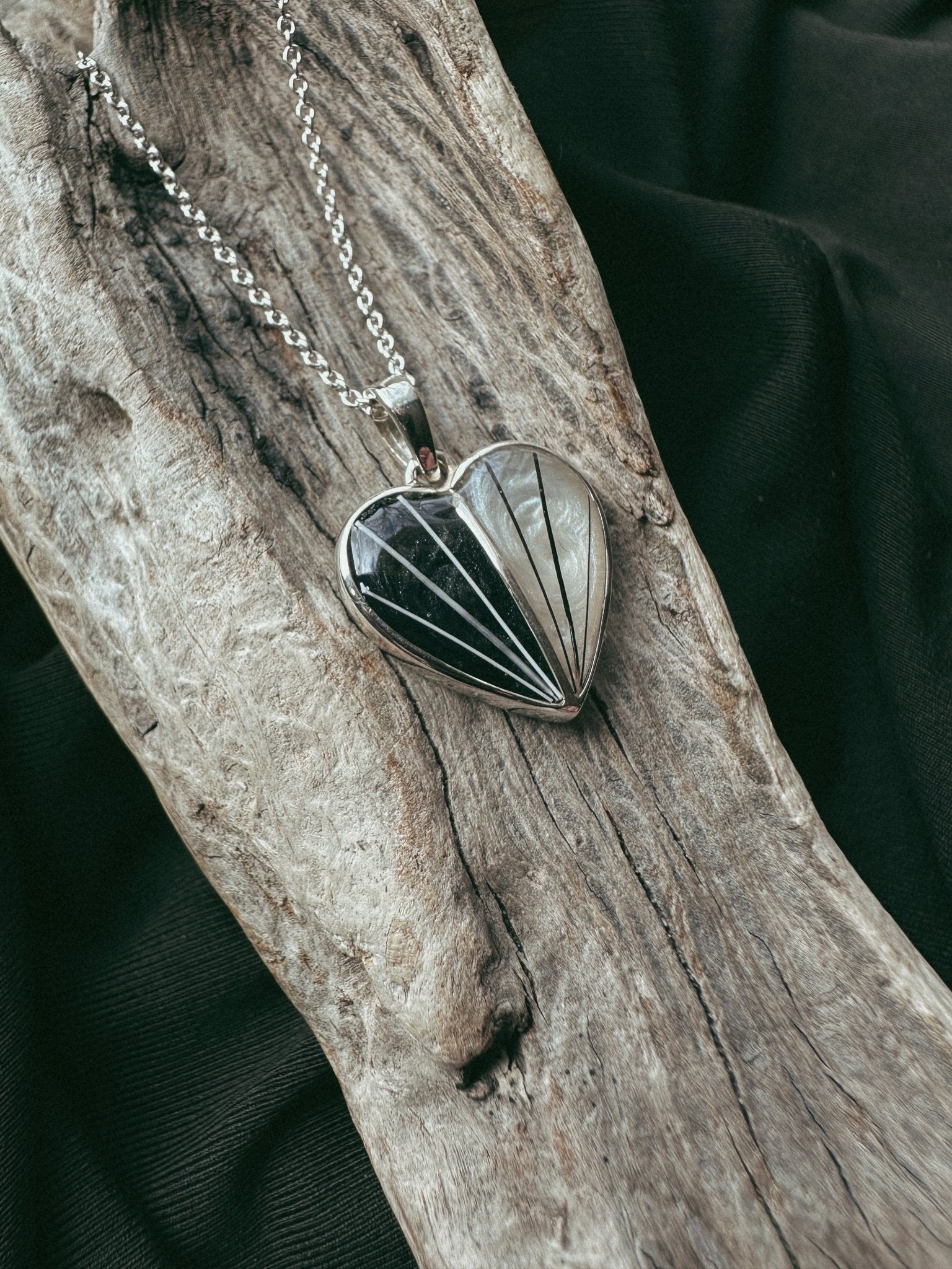 Sterling Silver Split Heart Pet Keepsake/Memorial Pendant - Fallen Whiskers