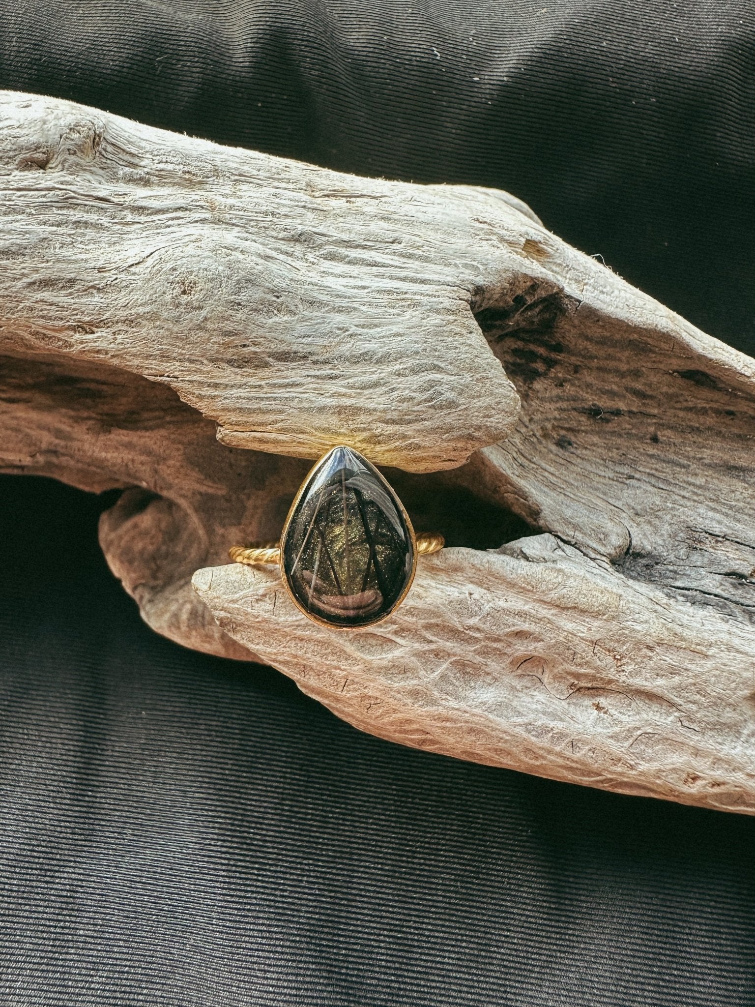 Teardrop Shaped Pet Keepsake/Memorial Ring - Fallen Whiskers