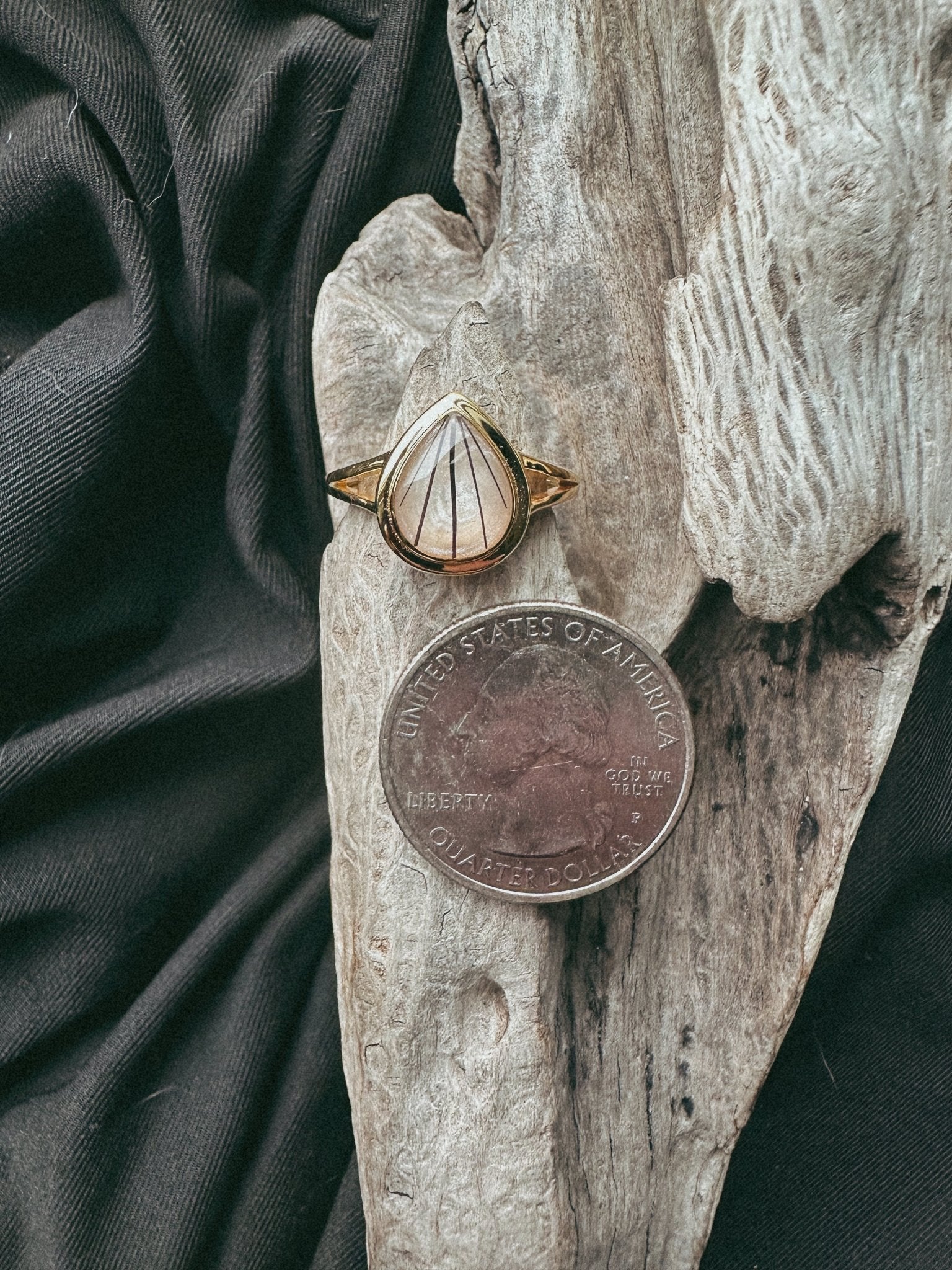 Teardrop Split Band Pet Keepsake/Memorial Ring - Fallen Whiskers
