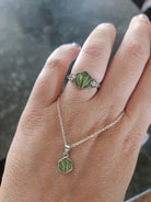 Art Deco Hexagon Pet Keepsake/Memorial Ring - Fallen Whiskers