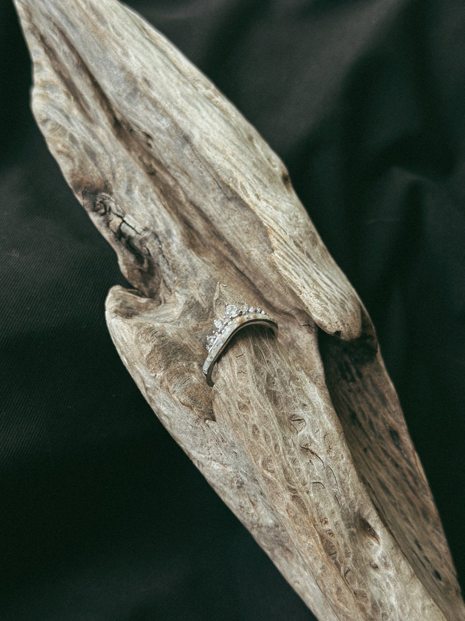 Crown Stacker Cremains Pet Keepsake/Memorial Ring - Fallen Whiskers