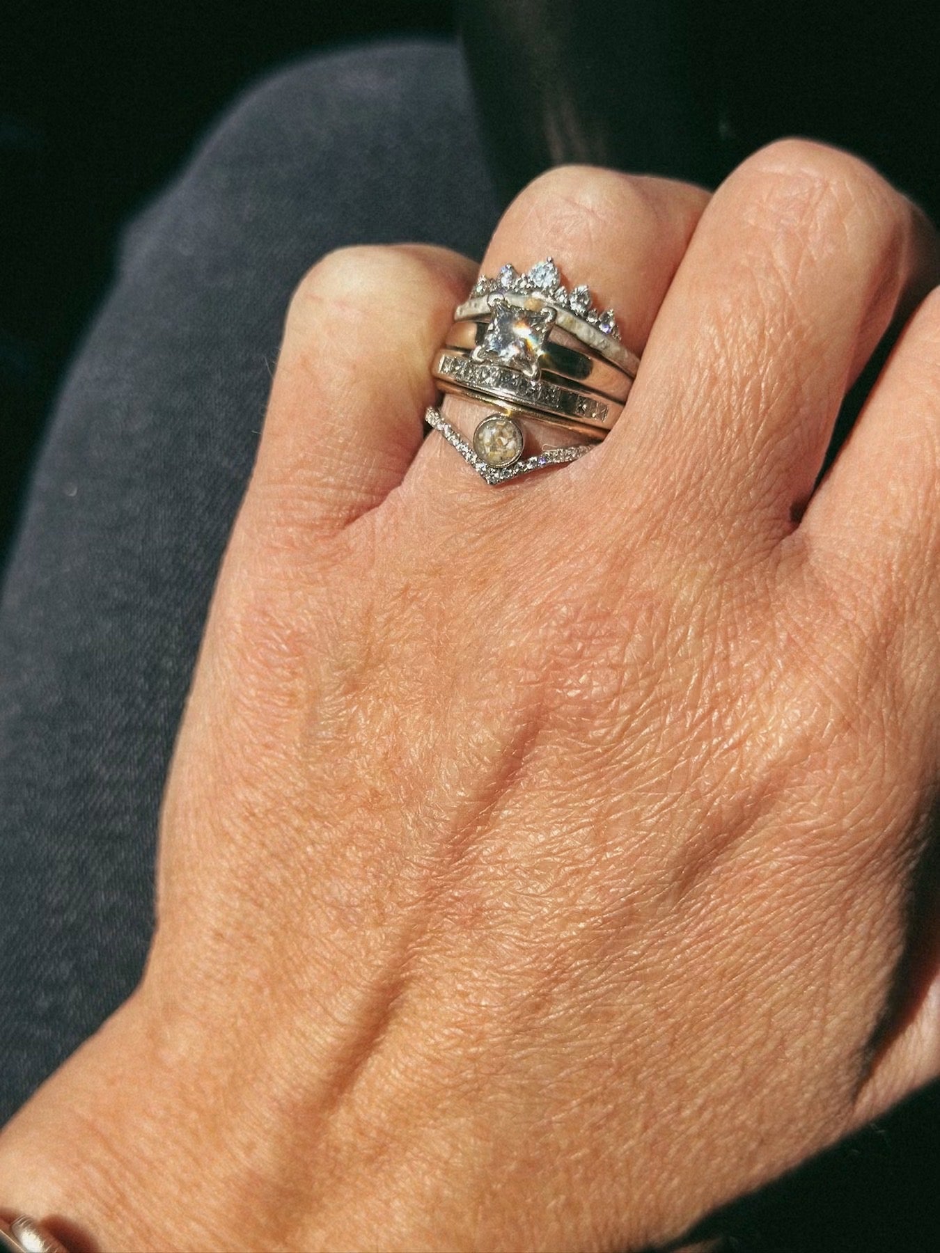 Crown Stacker Cremains Pet Keepsake/Memorial Ring - Fallen Whiskers