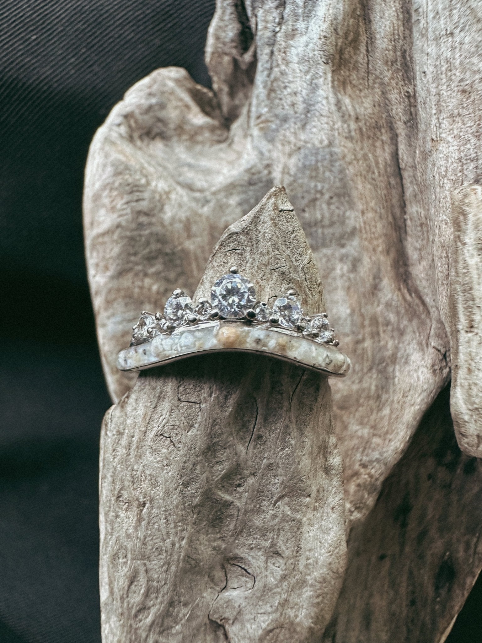 Crown Stacker Cremains Pet Keepsake/Memorial Ring - Fallen Whiskers