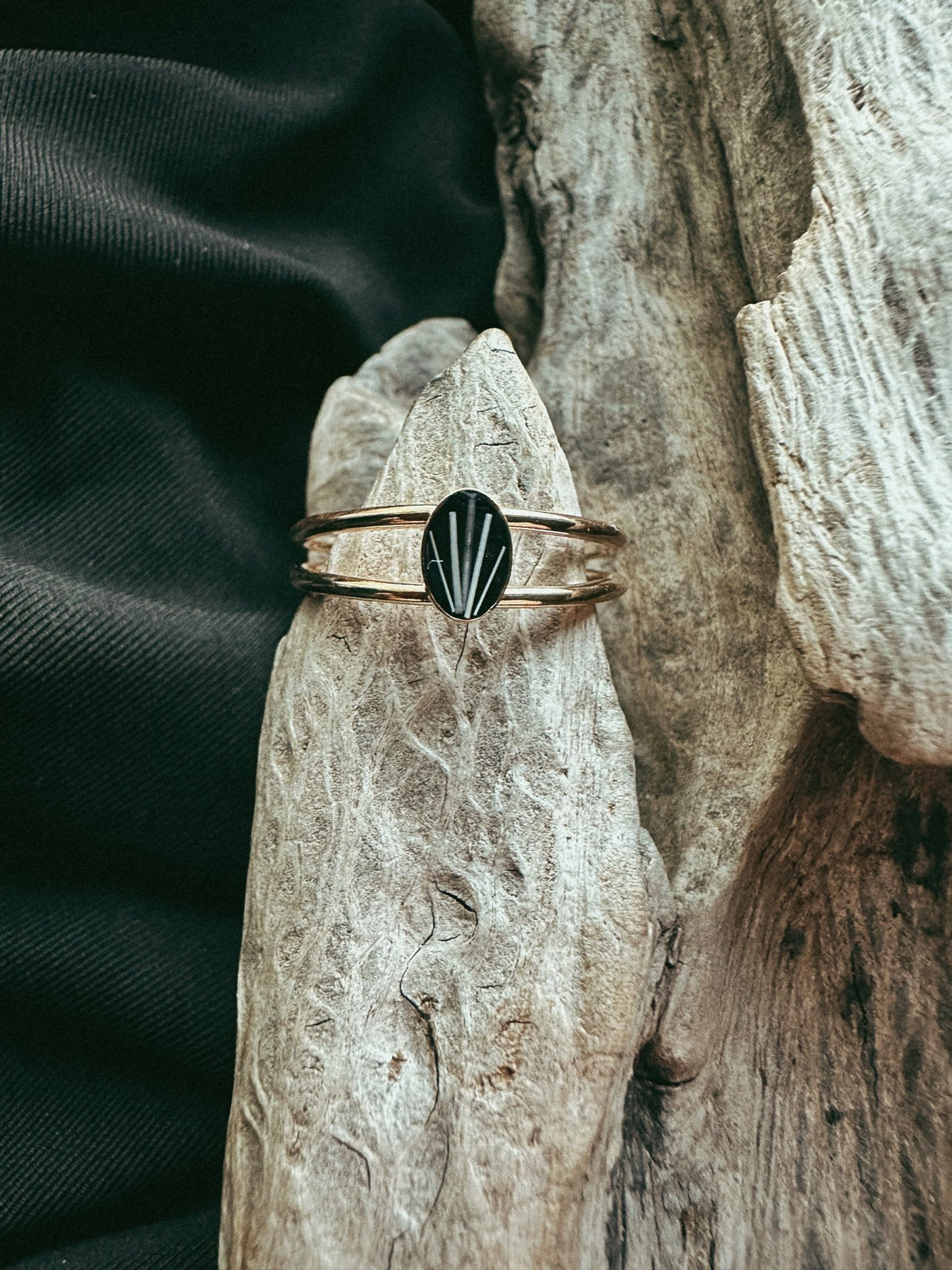 Dainty Gold Filled Oval Double Banded Pet Keepsake/Memorial Ring - Fallen Whiskers Jewelry