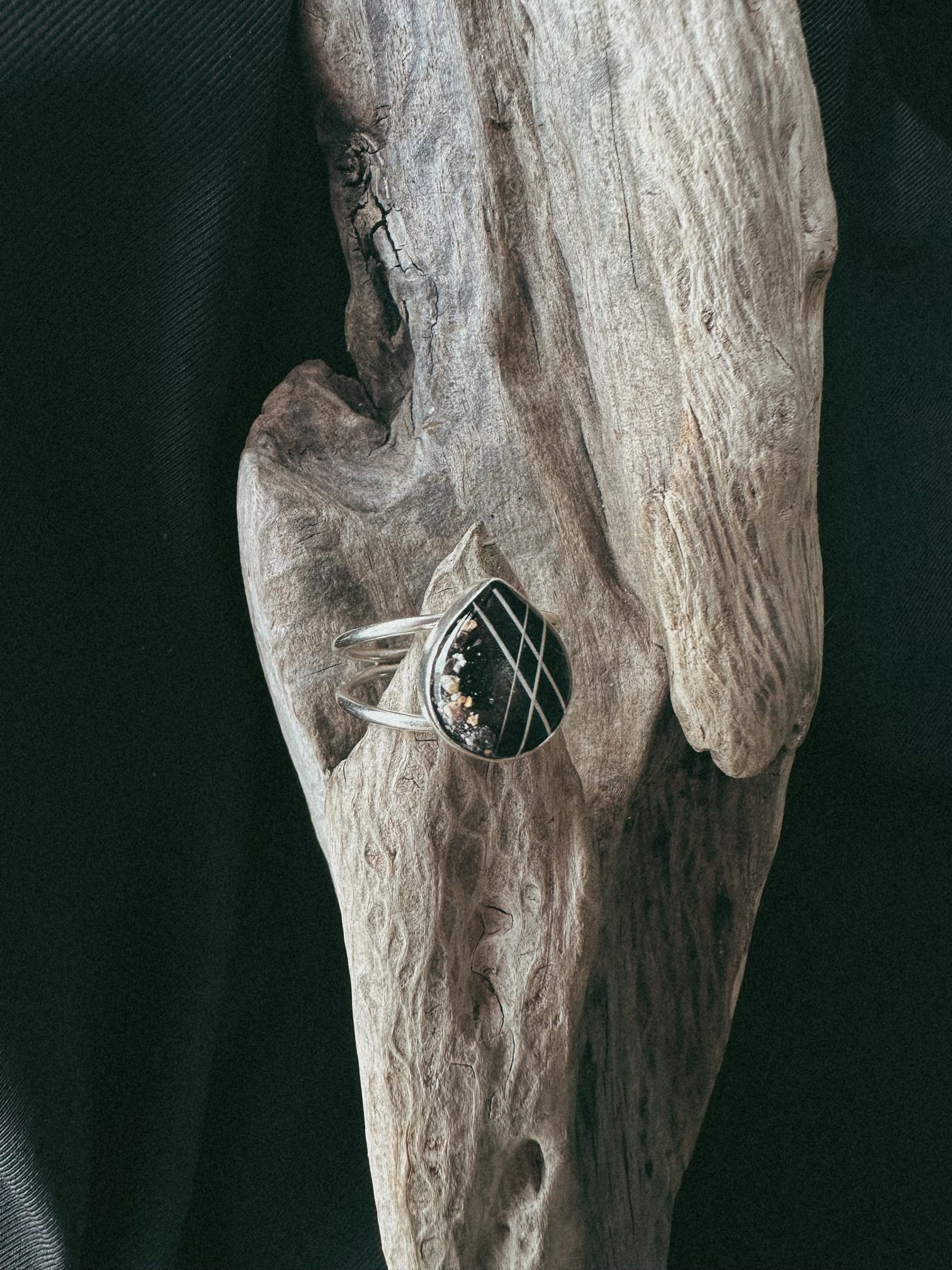 Double Banded Teardrop Pet Keepsake/Memorial Rings - Fallen Whiskers
