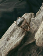 Gold Filled Oval Double Banded Pet Keepsake/Memorial Ring - Fallen Whiskers
