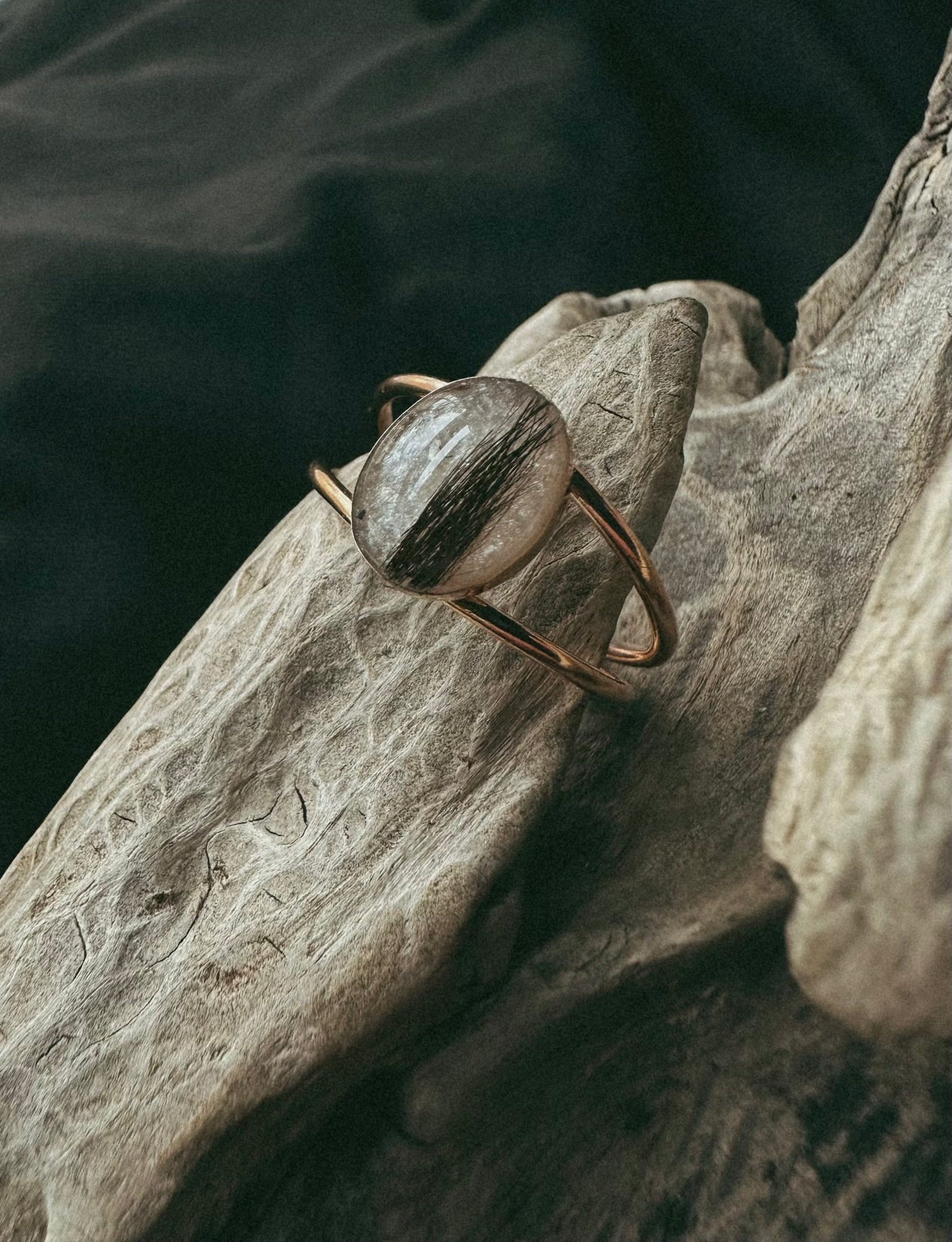 Gold Filled Oval Double Banded Pet Keepsake/Memorial Ring - Fallen Whiskers