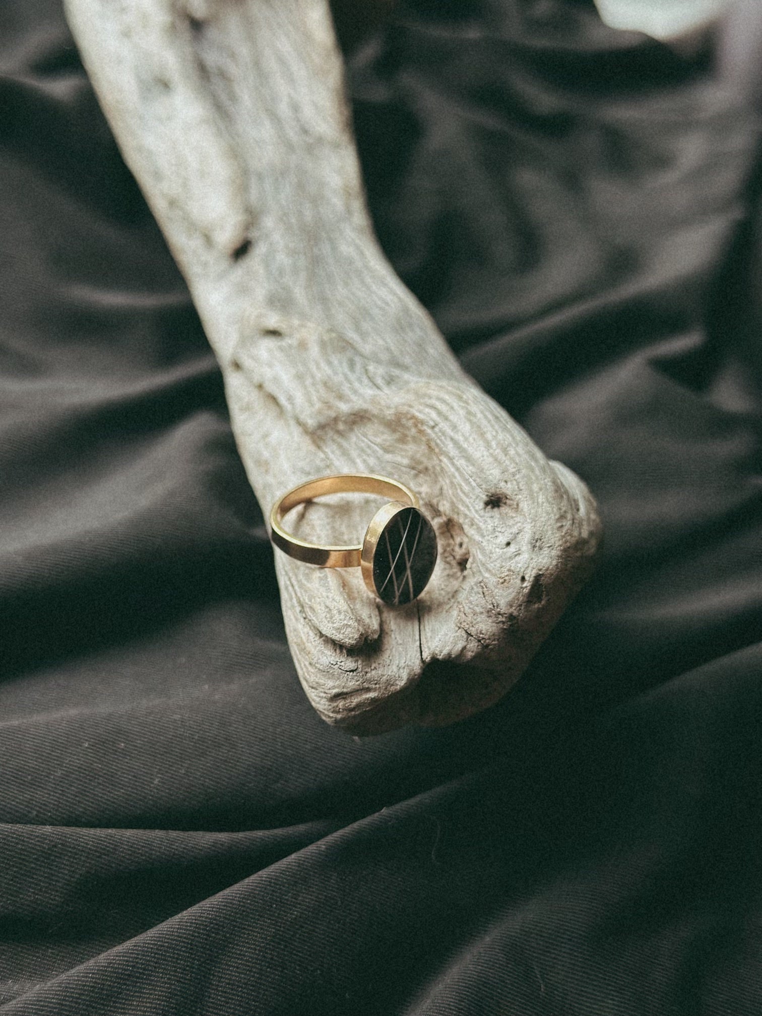 Gold Filled Oval Flat Band Pet Keepsake/Memorial Ring - Fallen Whiskers