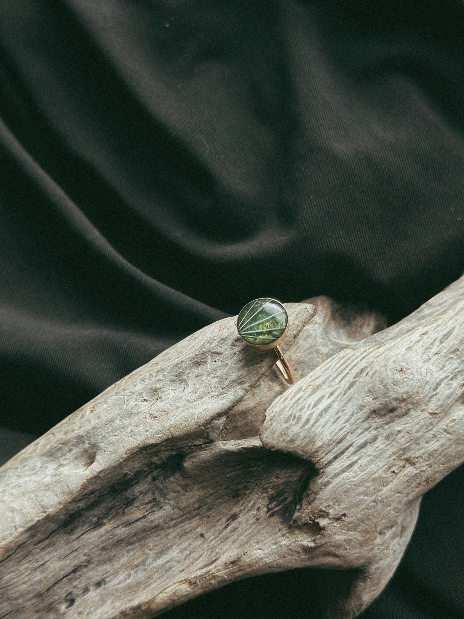 Gold Filled Round Pet Keepsake/Memorial Ring - Fallen Whiskers