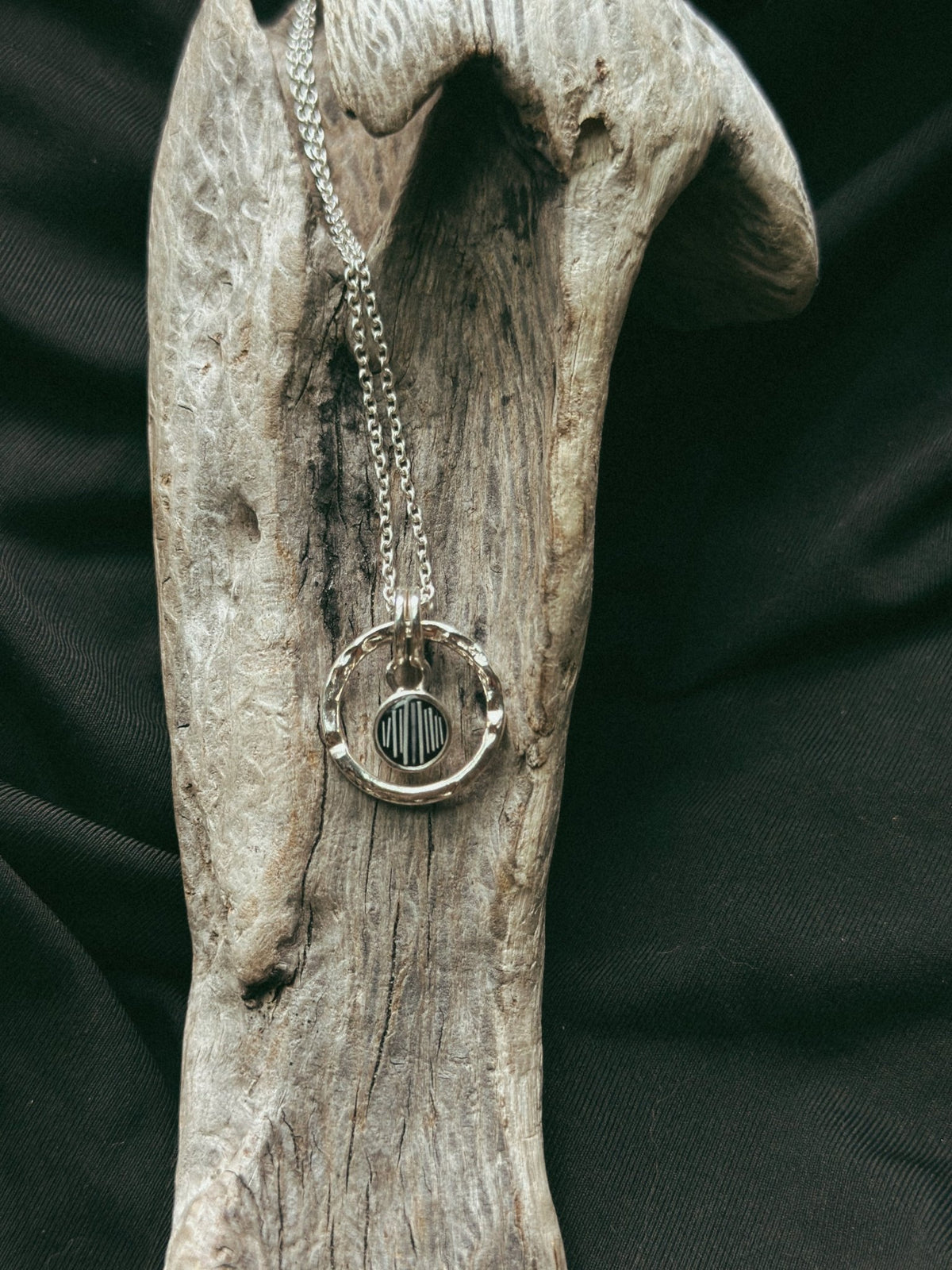 Hammered Hollow Circle Pet Keepsake/Memorial Pendant - Fallen Whiskers Jewelry