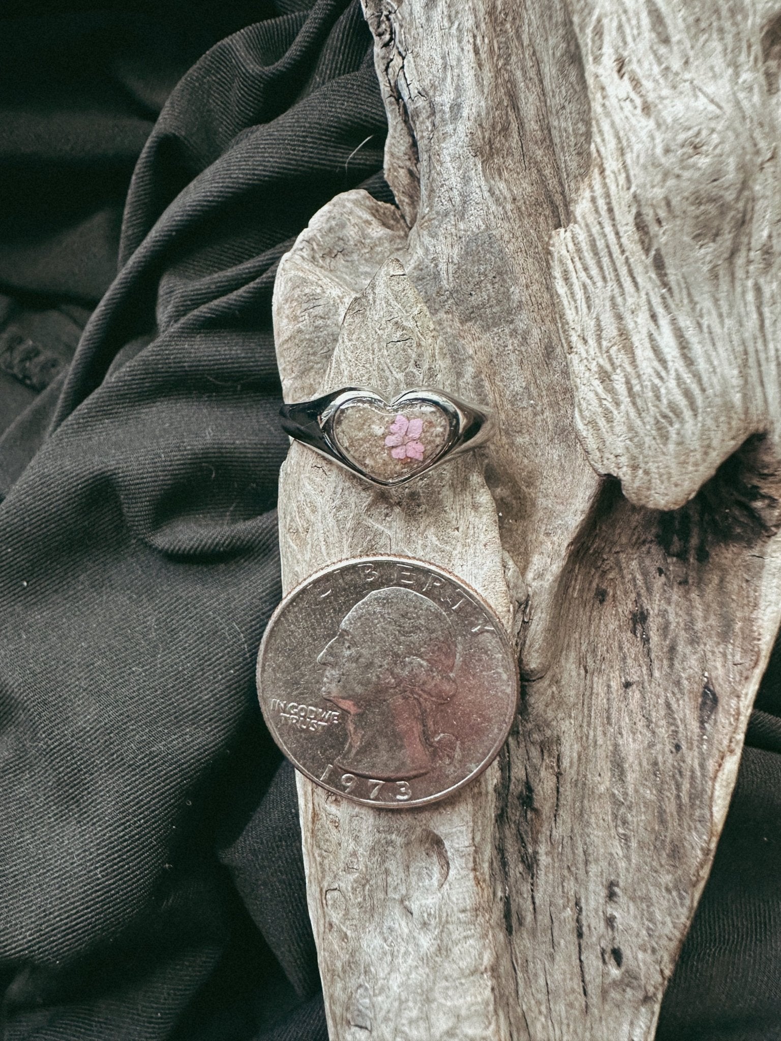 Heart Cremains Pet Keepsake/Memorial Ring - Fallen Whiskers