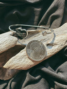 Heart & CZ Pet Keepsake/Memorial Bangle - Fallen Whiskers Jewelry