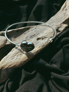 Heart & CZ Pet Keepsake/Memorial Bangle - Fallen Whiskers Jewelry