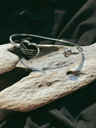 Heart & CZ Pet Keepsake/Memorial Bangle - Fallen Whiskers Jewelry