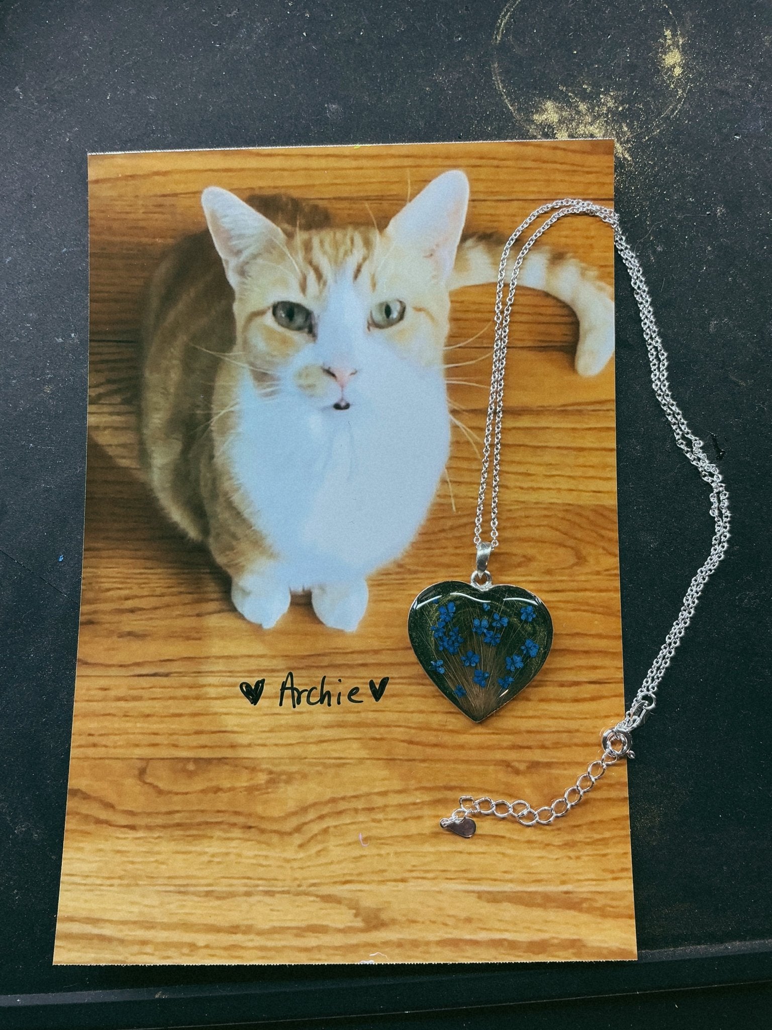 Heart Pet Keepsake/Memorial Pendant - Fallen Whiskers