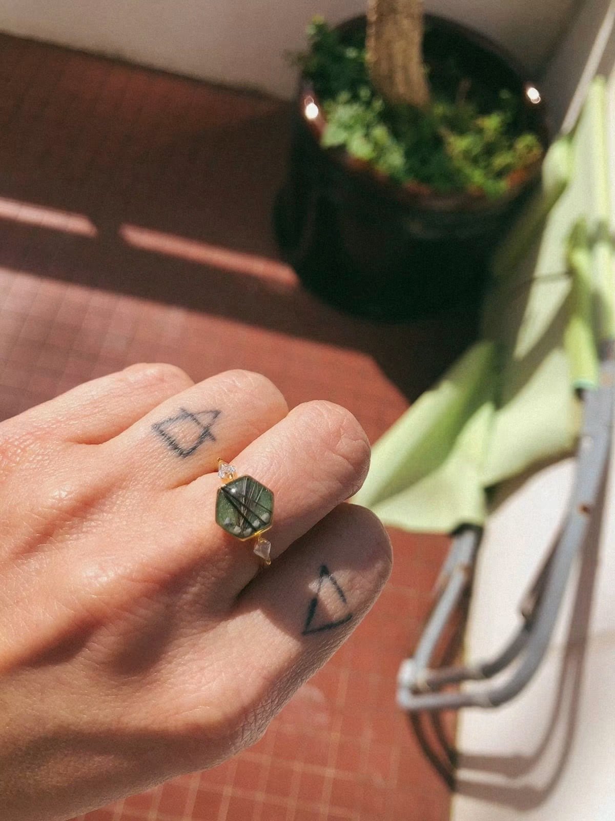 Hexagon Pet Keepsake/Memorial Ring - Fallen Whiskers