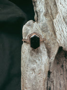 Hexagon & Stone Crown Pet Keepsake/Memorial Ring - Fallen Whiskers