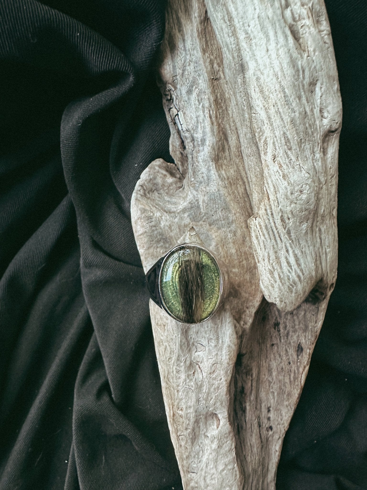 Large Oval Stainless Steel Signet Pet Keepsake/Memorial Ring - Fallen Whiskers