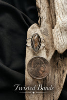 Marquise Double Banded Pet Keepsake/Memorial Ring - Fallen Whiskers Jewelry