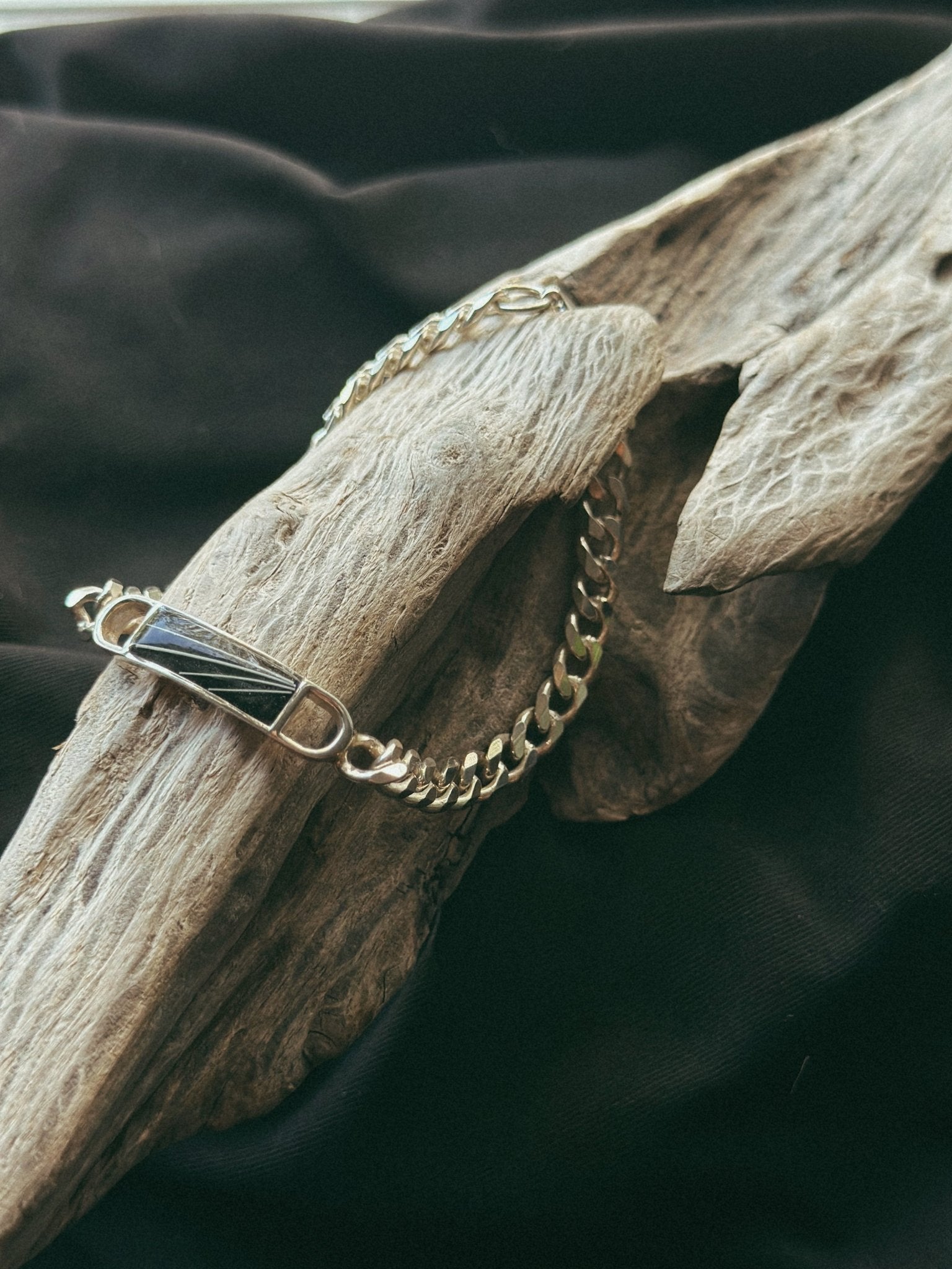 Men's Chunky Curb Pet Keepsake/Memorial Bracelet - Fallen Whiskers
