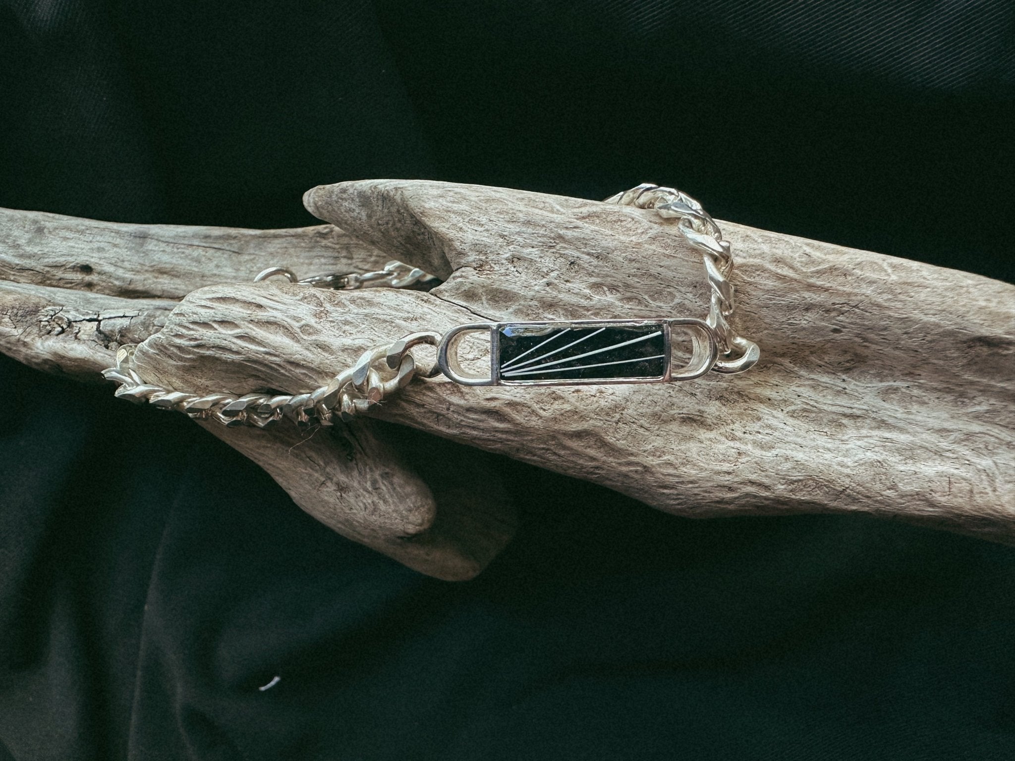 Men's Chunky Curb Pet Keepsake/Memorial Bracelet - Fallen Whiskers