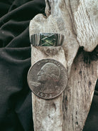 Men's Square Line Sterling Silver Pet Keepsake/Memorial Ring - Fallen Whiskers