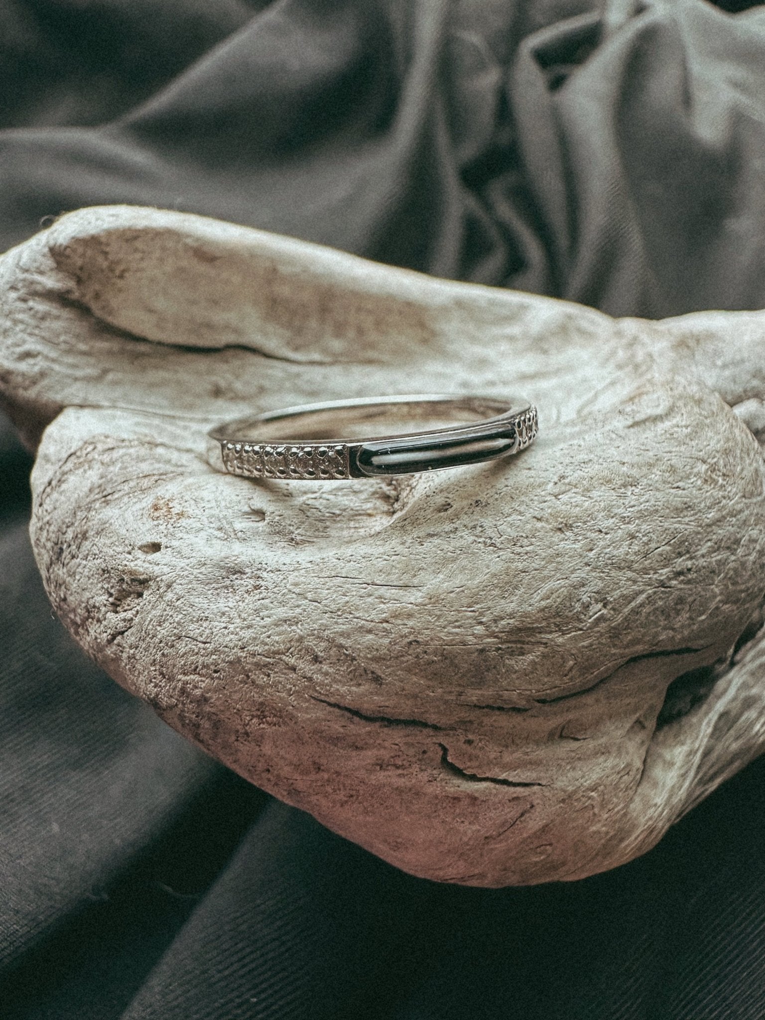 Minimal Band & Stone Pet Keepsake/Memorial Ring - Fallen Whiskers