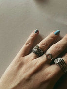 Minimal Band & Stone Pet Keepsake/Memorial Ring - Fallen Whiskers