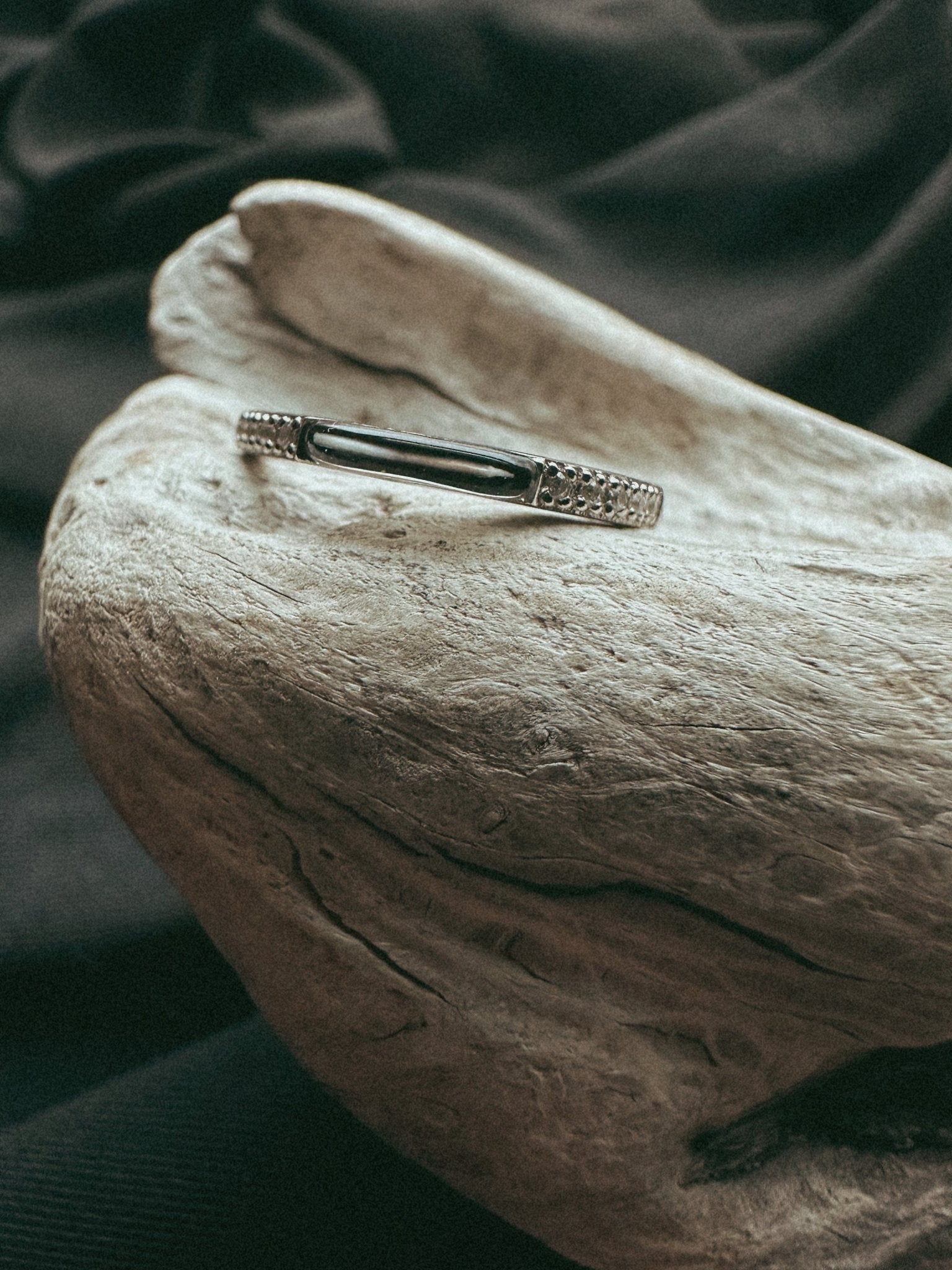 Minimal Band & Stone Pet Keepsake/Memorial Ring - Fallen Whiskers