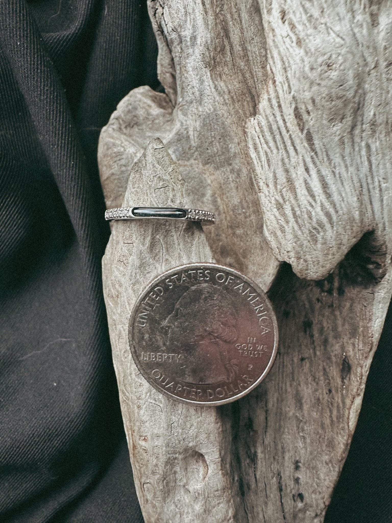 Minimal Band & Stone Pet Keepsake/Memorial Ring - Fallen Whiskers
